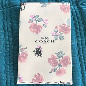 Coach Pink Floral Light Yellow  Document Folder